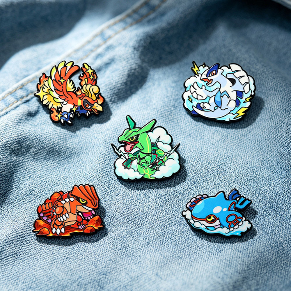 Model Kit Lugia - 5Pcs Pin Enamel Legendaris Ho-Oh Lugia
