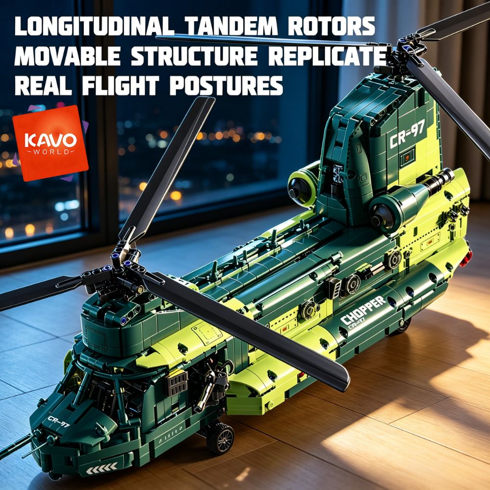Model Kit Levels - KAVOWORLD 1826pcs 32inch Helikopter Angkut Berat