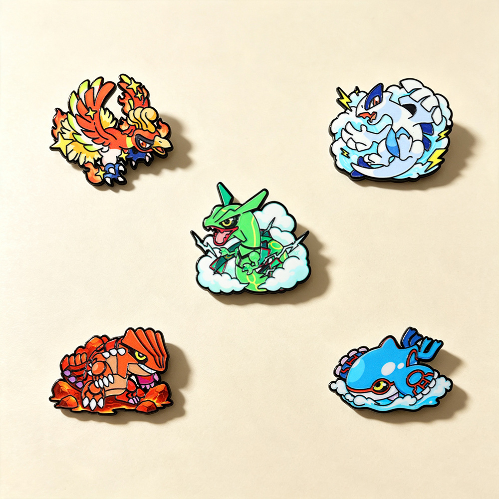 5Pcs Pin Enamel Legendaris Ho- - Model Kit Lugia ulasan dan harga