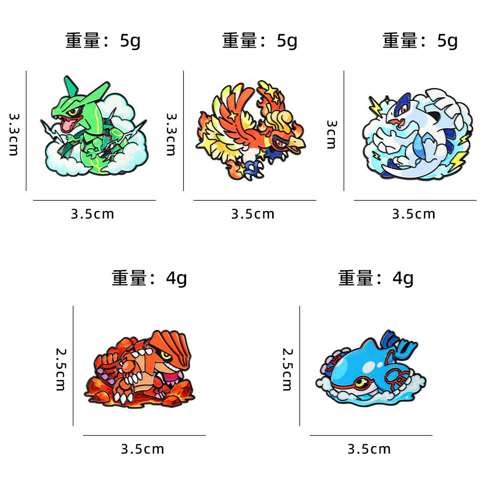 5Pcs Pin Enamel Legendaris Ho- - Model Kit Lugia ulasan dan harga